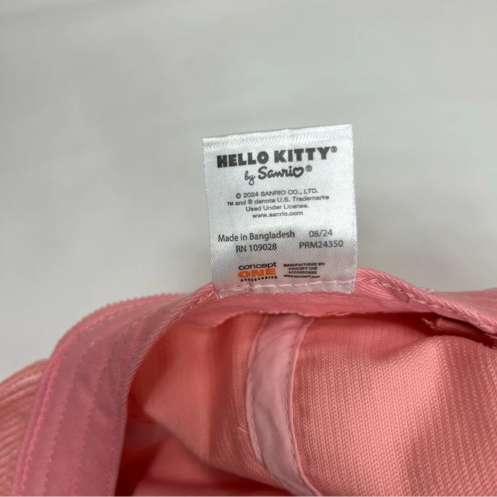 Hello Kitty Sanrio Embroidery‎ Corduroy Pink Peach Toddler  Adjustable Cap